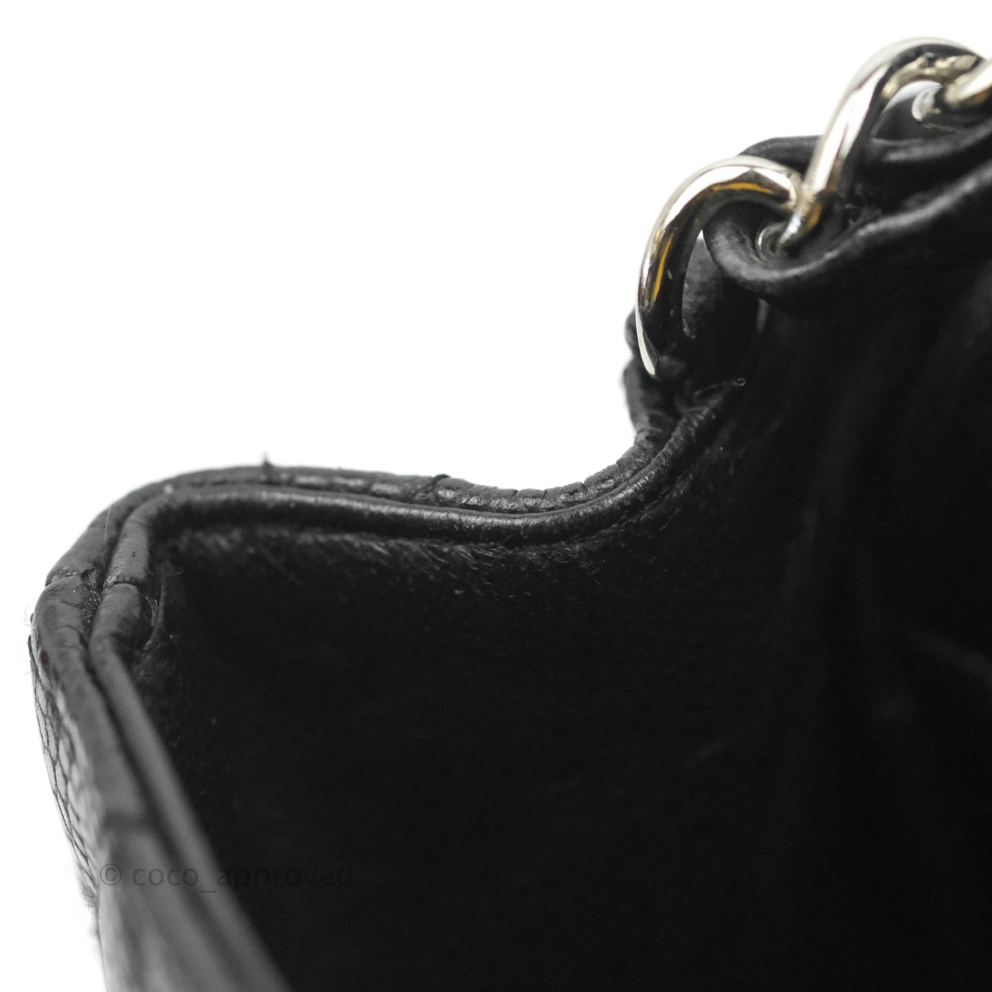 Chanel Mini Square Quilted Black Caviar Silver Hardware