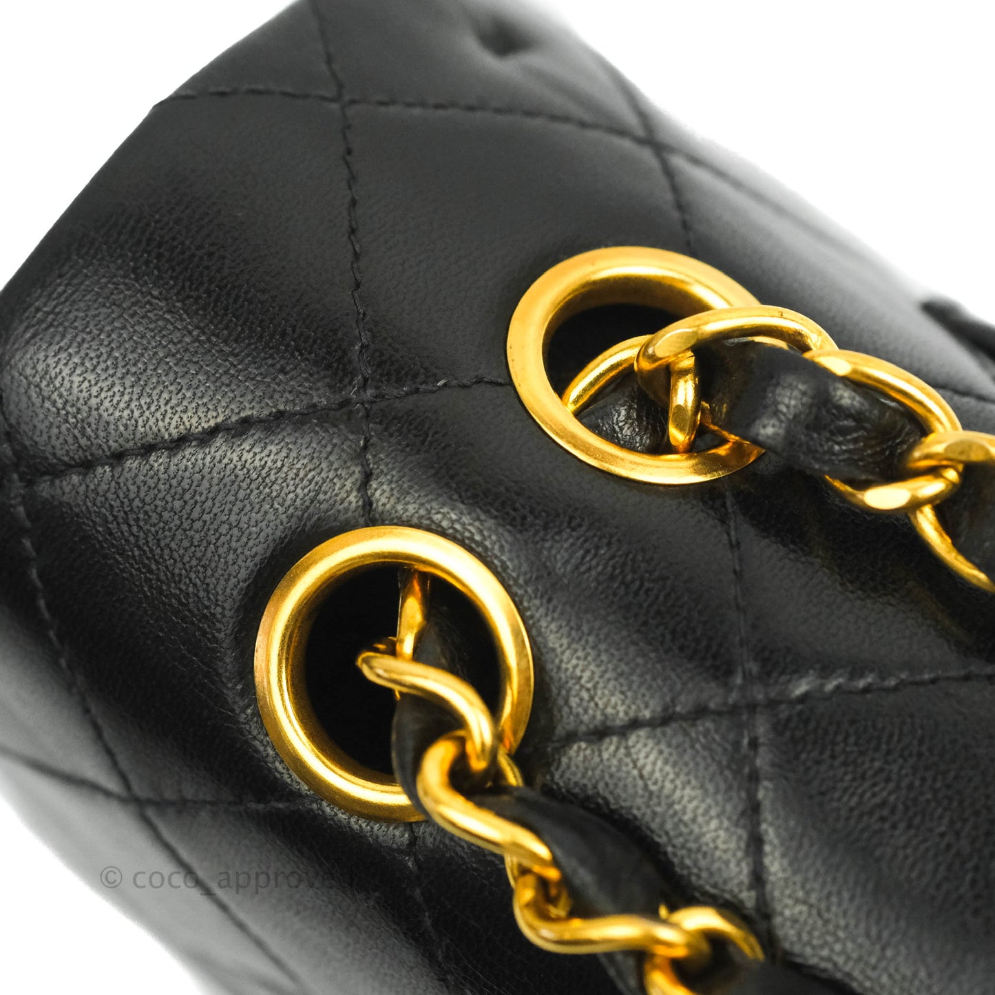 Chanel Vintage Classic M/L Medium Double Flap Black Lambskin 24K Gold Hardware