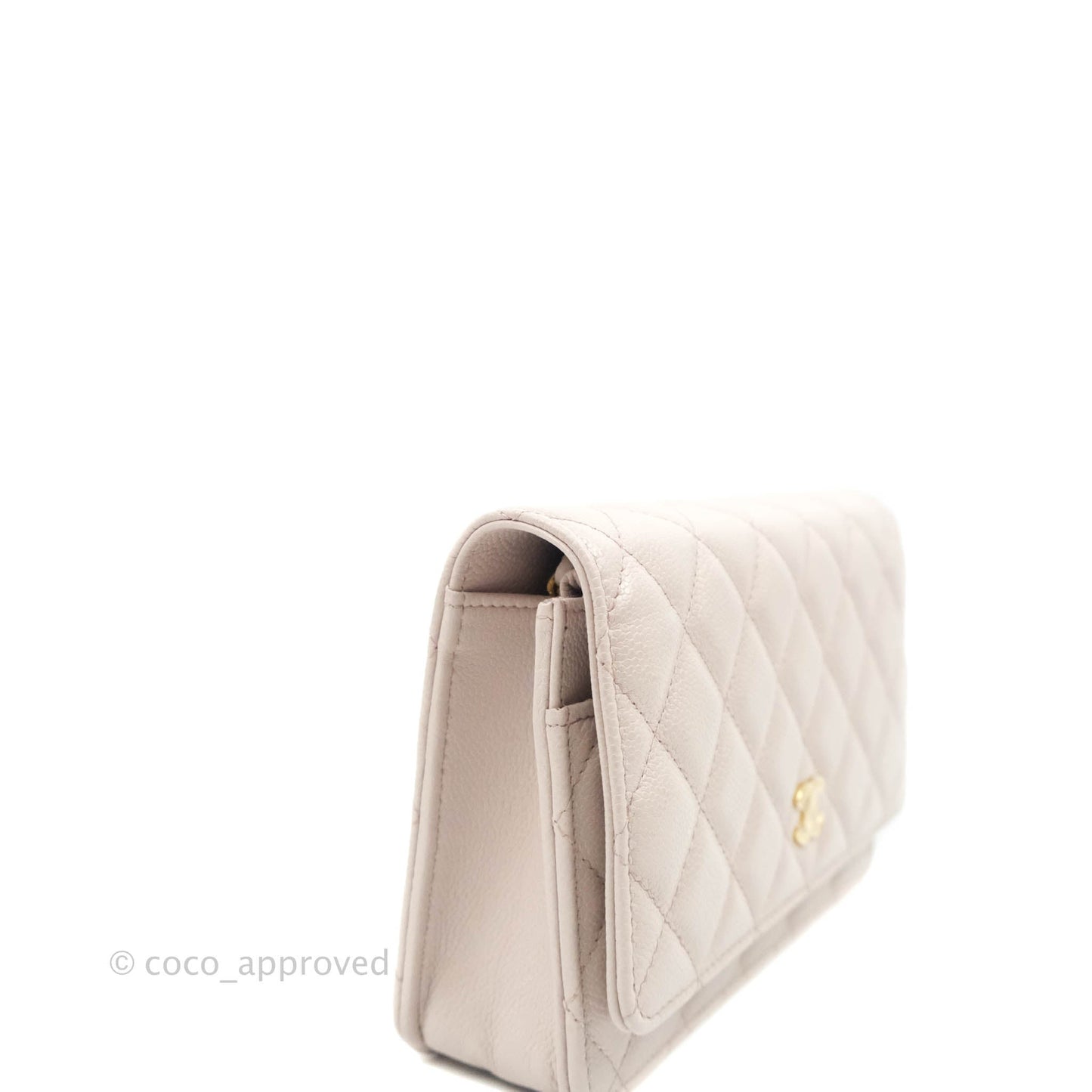 Chanel Quilted WOC Lilac Caviar CC Coco Chain Gold Hardware