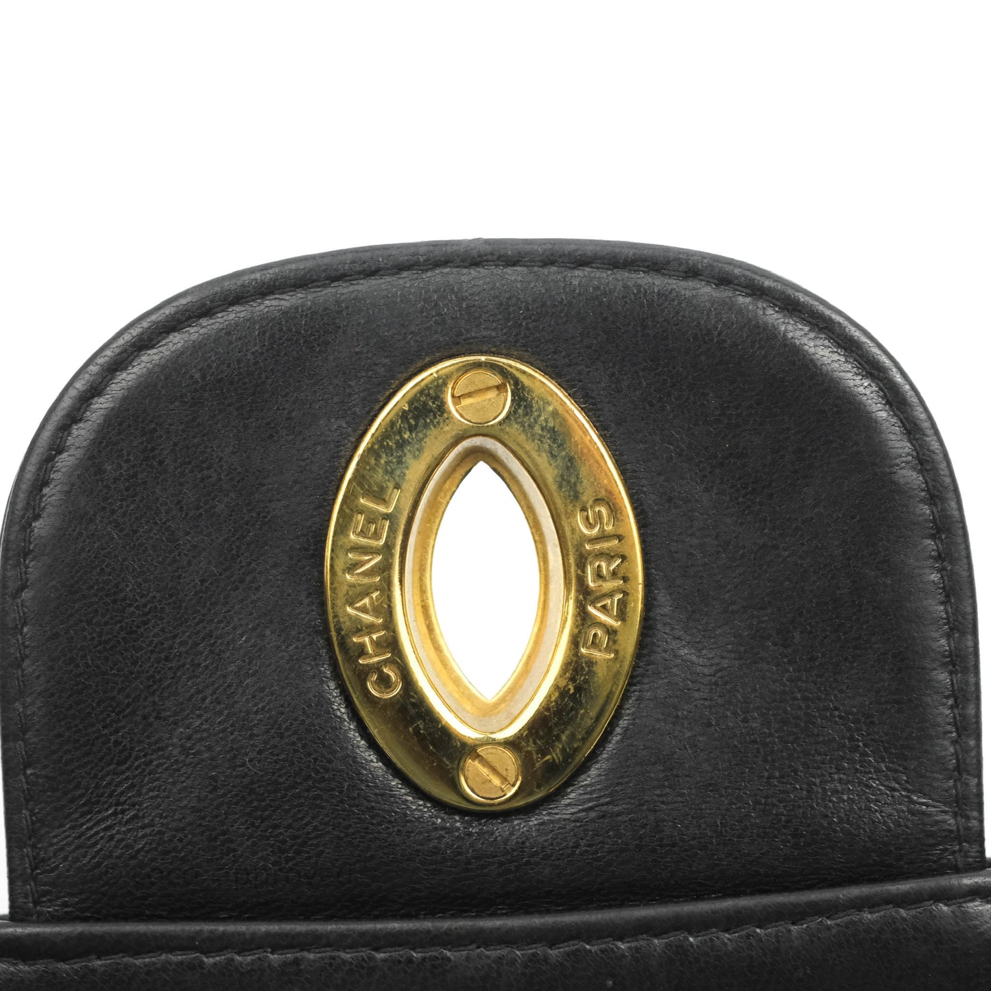Chanel Vintage Jumbo Single Flap Black Lambskin 24K Gold Hardware