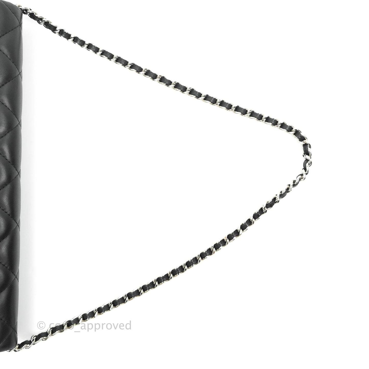 Chanel Quilted Clutch with Chain Black Lambskin Silver Hardware