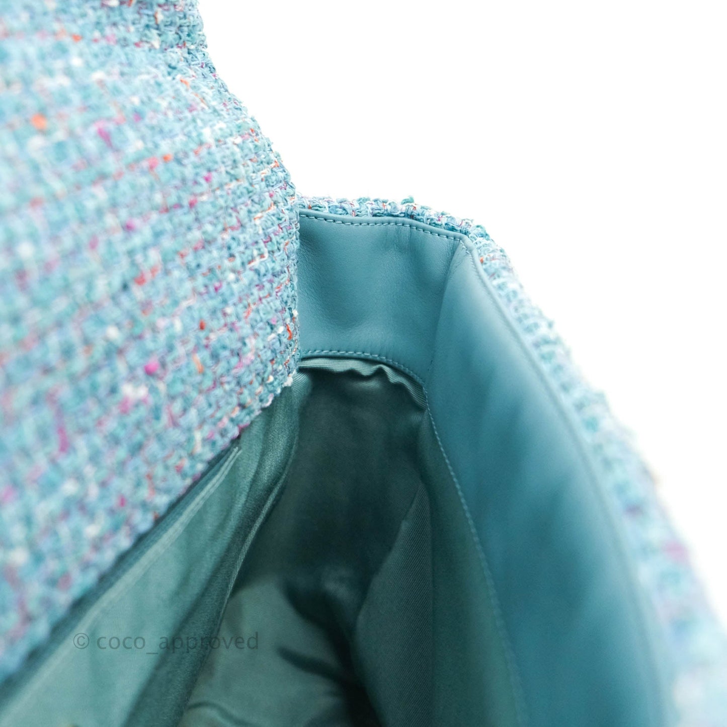 Chanel 19 Maxi Flap Bag Blue Tweed Mixed Hardware