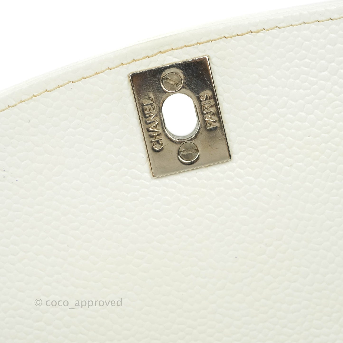 Chanel Vintage Medium Classic Quilted Diana Flap Bag White Caviar Silver Hardware