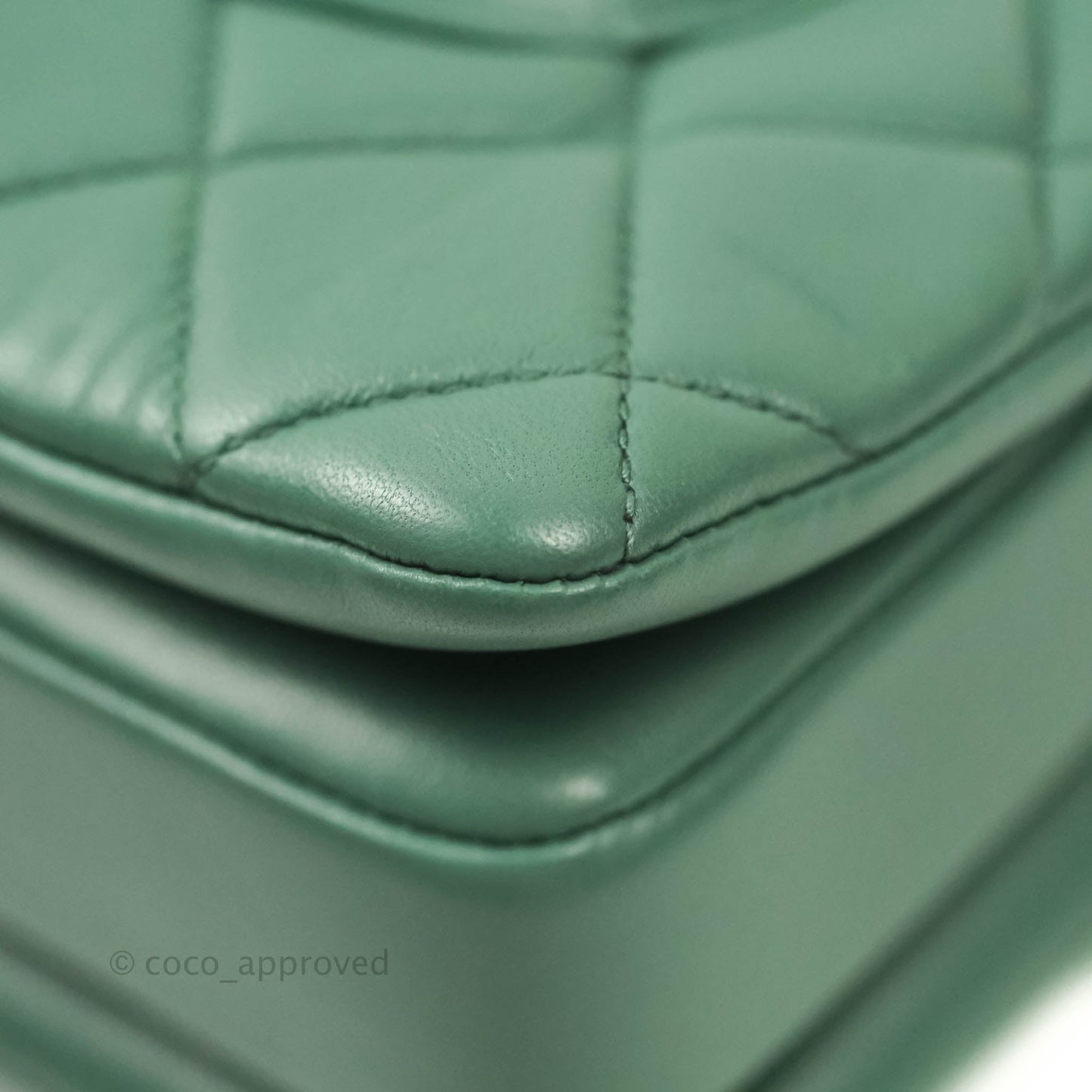 Chanel Quilted Trendy CC Small Green Lambskin Gold Hardware