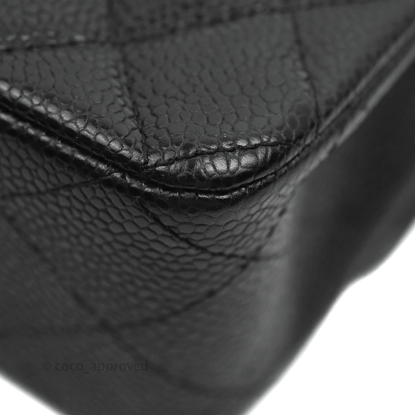 Chanel Classic M/L Medium Double Flap Black Caviar 24K Gold Hardware