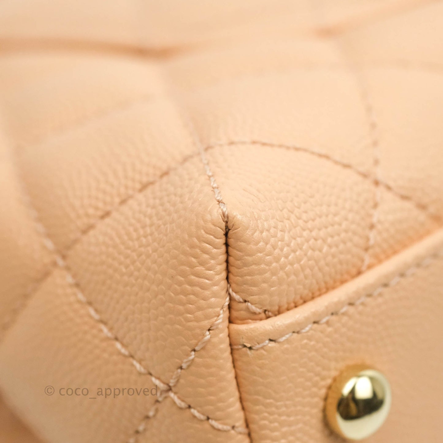 Chanel Mini Coco Handle Light Beige Pink Caviar Gold Hardware