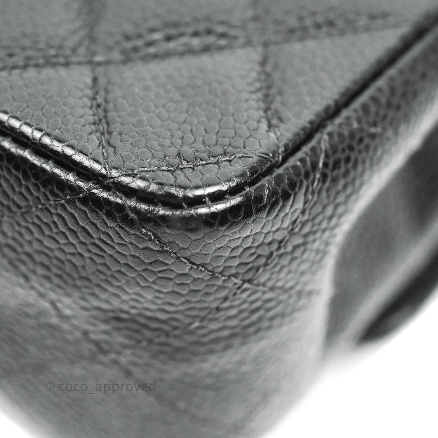 Chanel Classic M/L Medium Double Flap Black Caviar 24K Gold Hardware