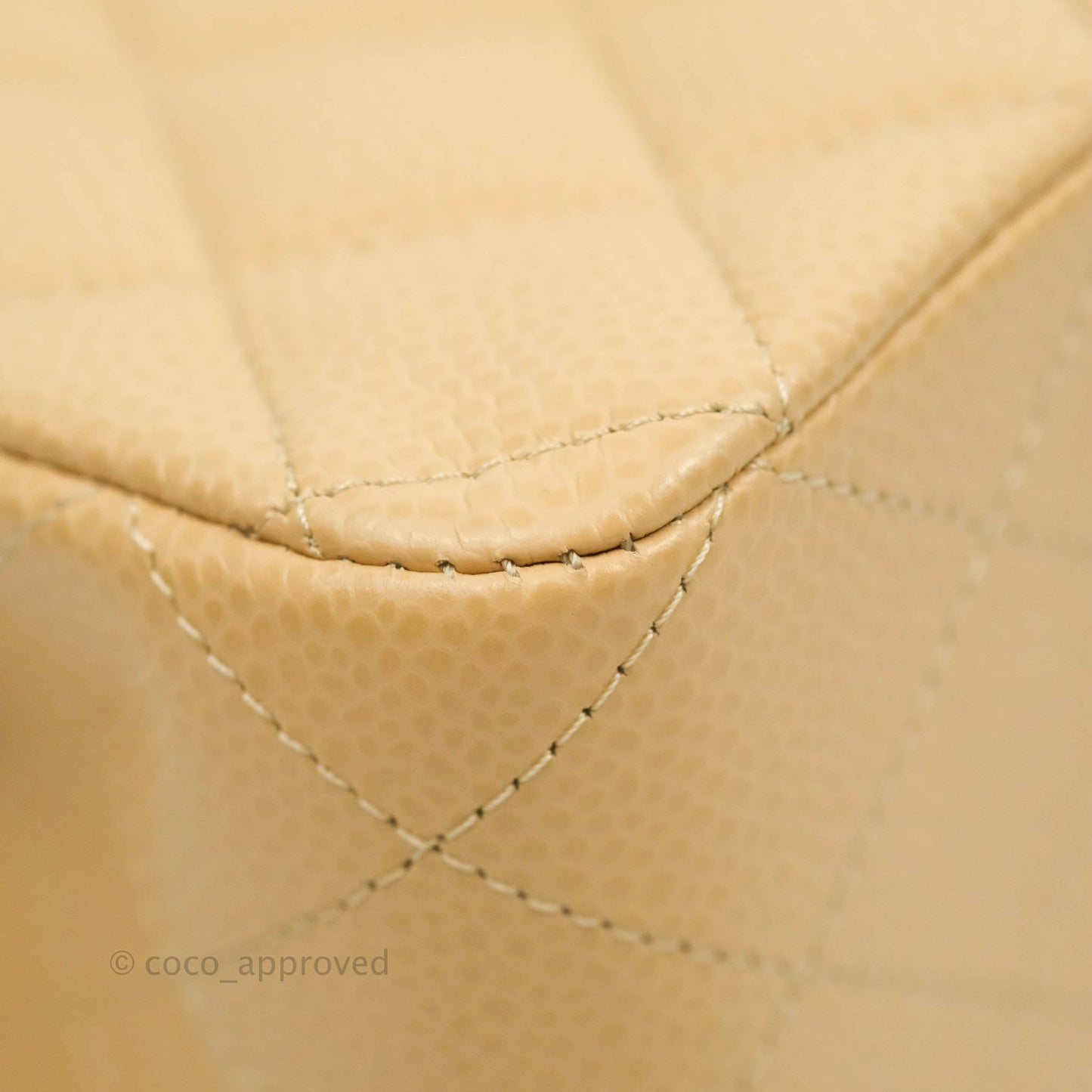 Chanel Classic M/L Medium Double Flap Beige Caviar Gold Hardware
