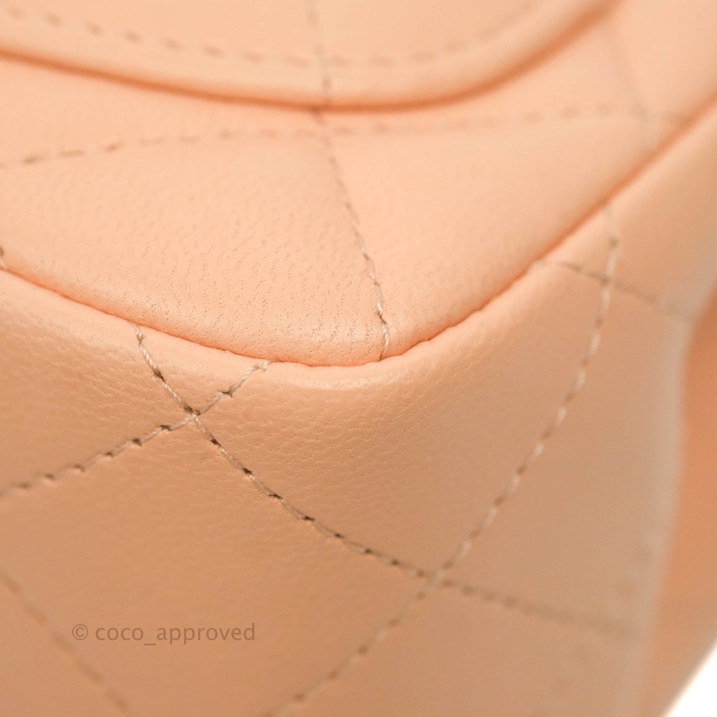 Chanel Quilted Mini Square Light Beige Pink Lambskin Gold Hardware