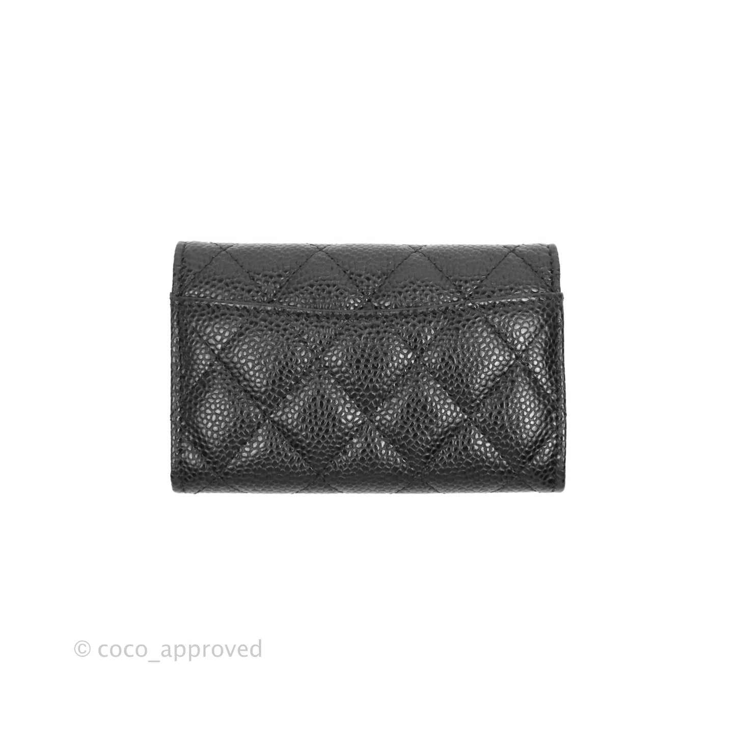 Chanel Classic Quilted Flap Card Holder Black Caviar Gold Hardware