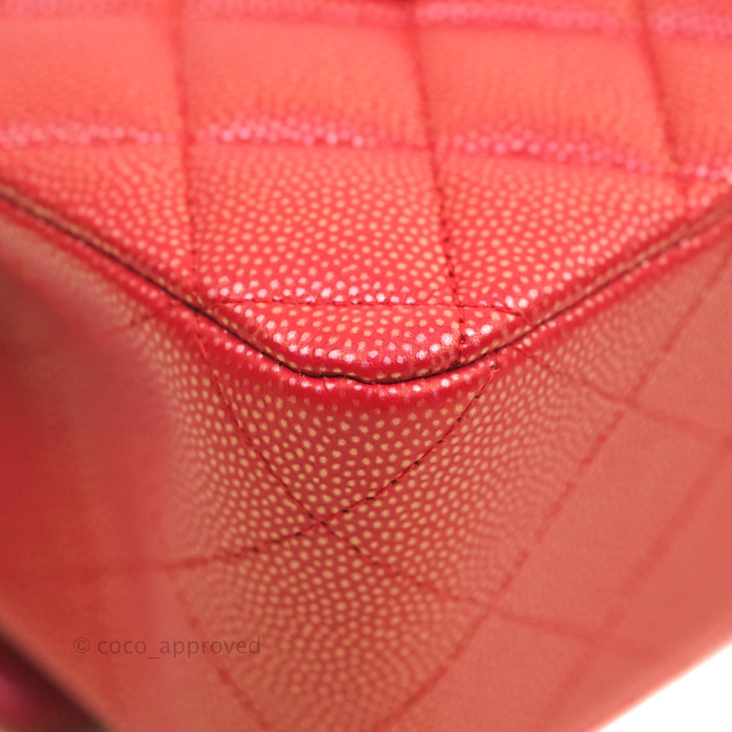 Chanel Classic M/L Medium Double Flap Iridescent Red Caviar Gold Hardware 21S