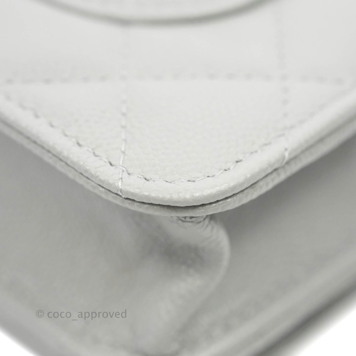 Chanel Quilted Wallet on Chain WOC Grey Caviar Gold Hardware 21A
