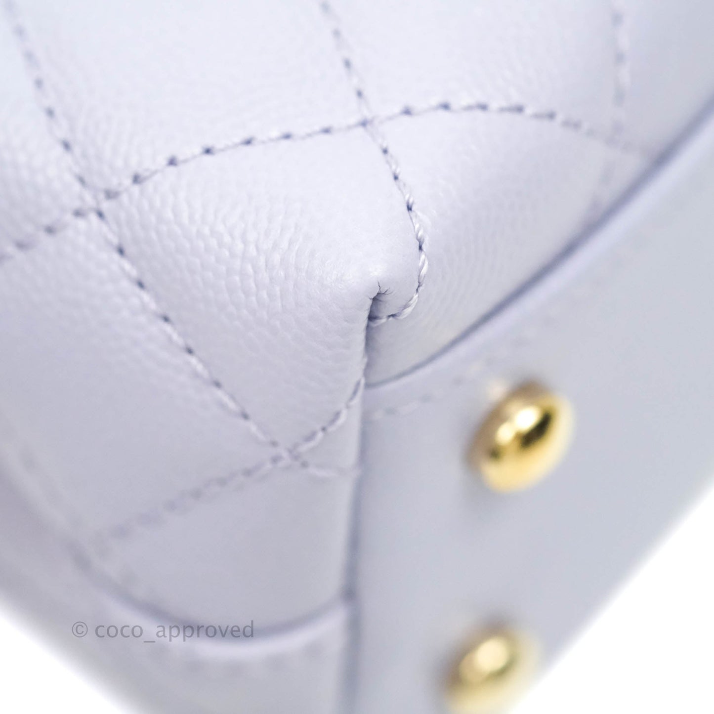 Chanel Mini (Small) Coco Handle Quilted Purple Lilac Caviar Gold Hardware 21K