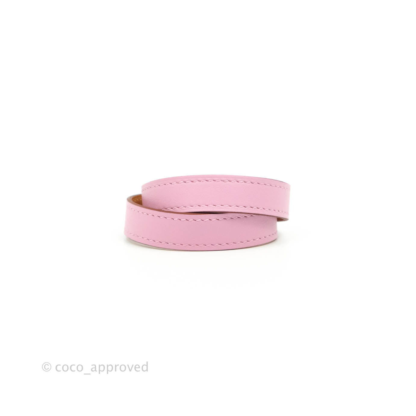 Hermès Kelly Double Tour Swift Bracelet in Mauve Sylvestre Rose Gold
