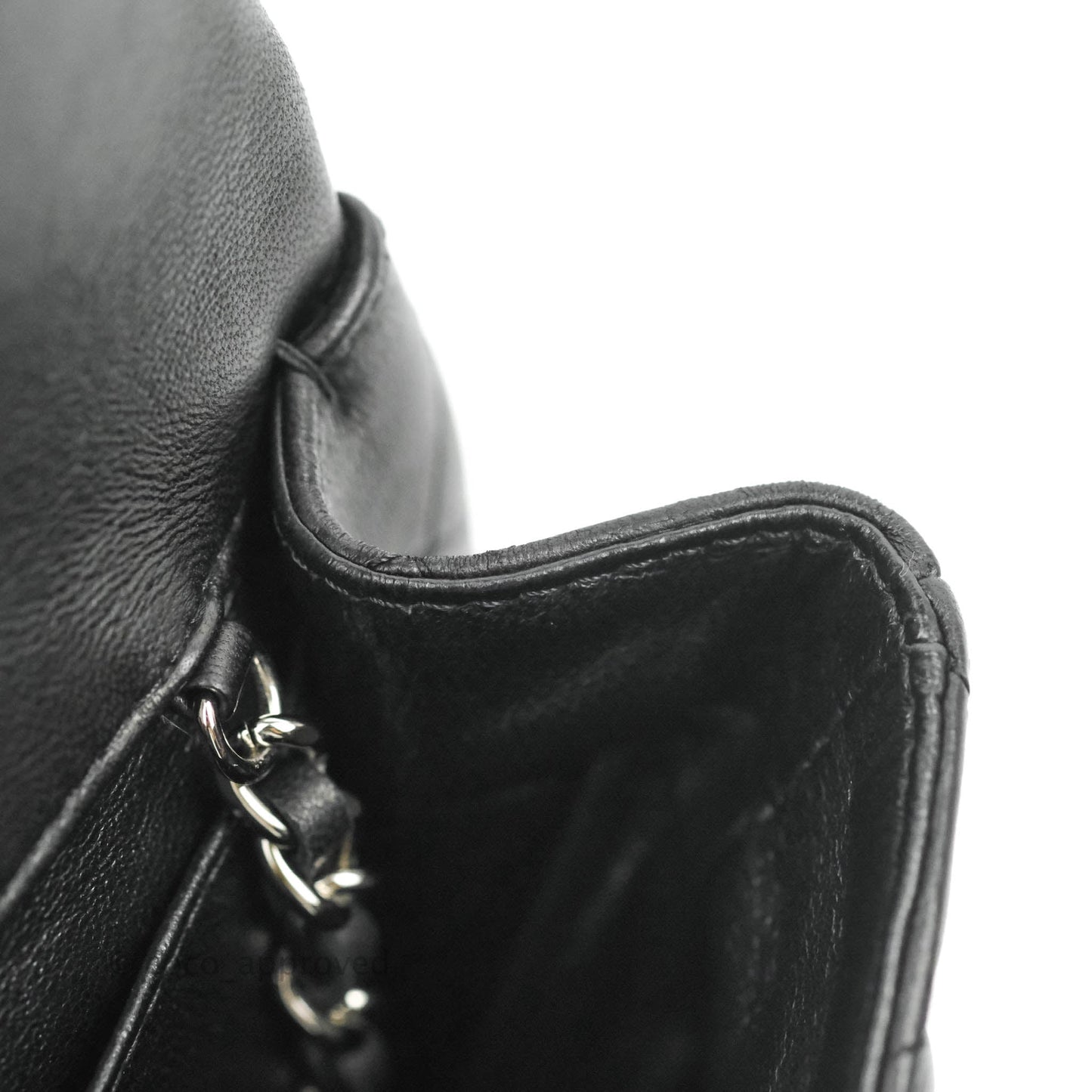Chanel Quilted Clutch with Chain Black Lambskin Silver Hardware