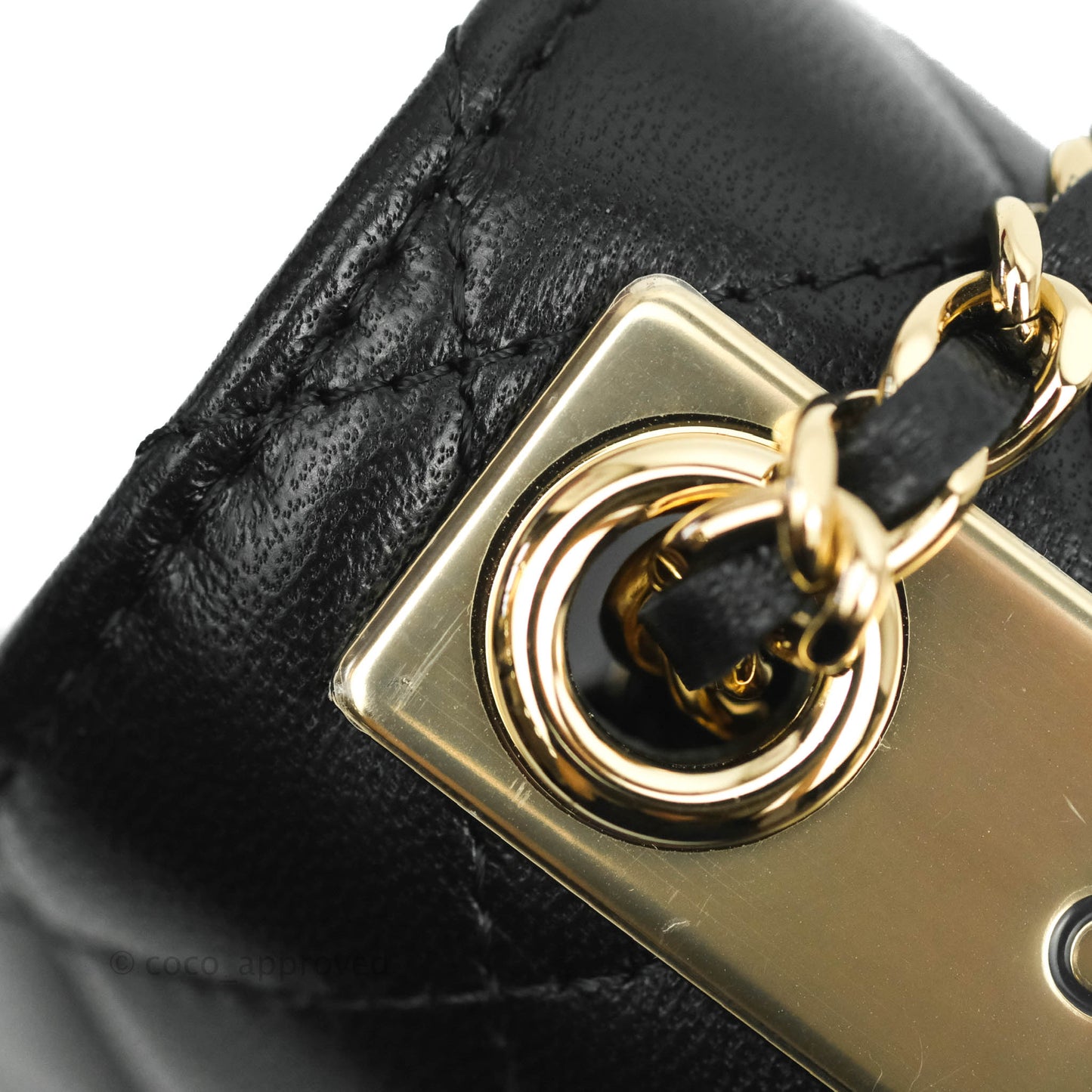 Chanel Small Quilted Trendy CC Clutch With Chain Black Lambskin Gold Hardware
