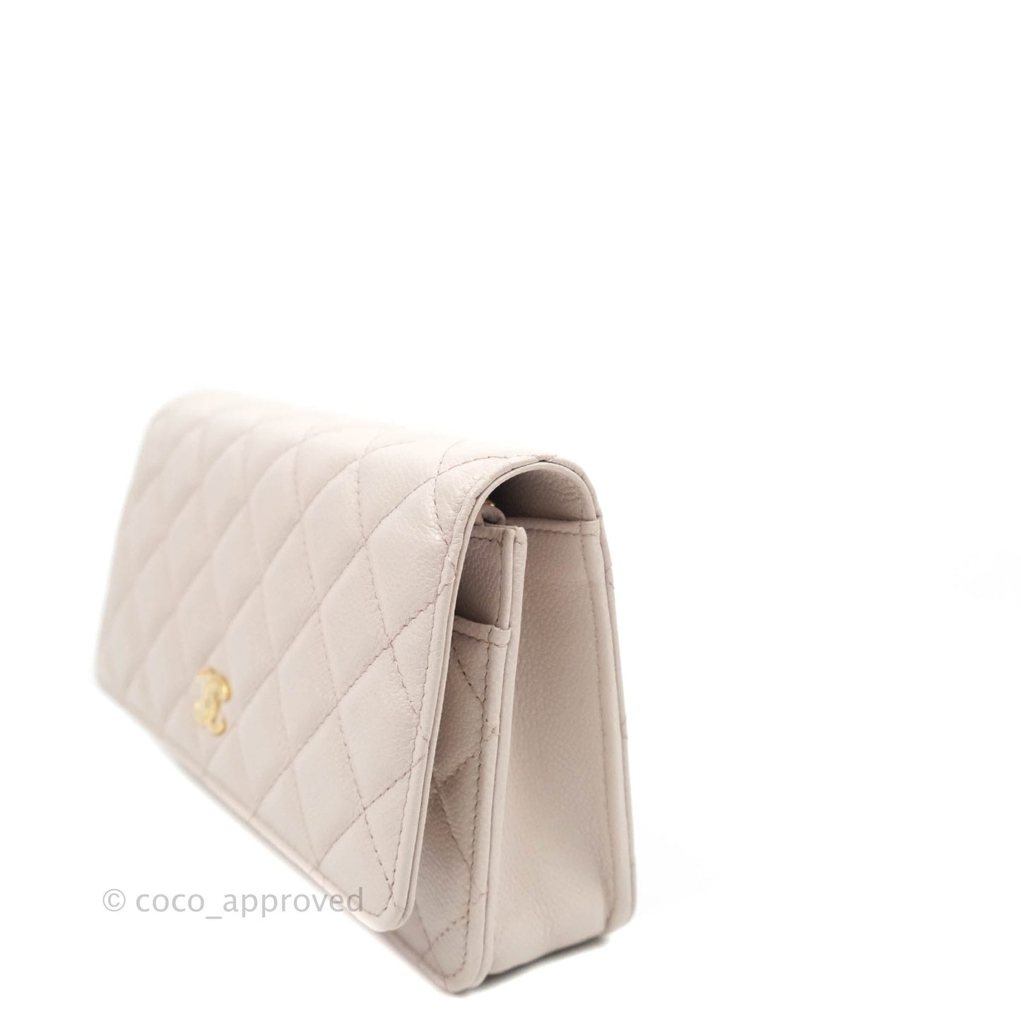 Chanel Quilted WOC Lilac Caviar CC Coco Chain Gold Hardware