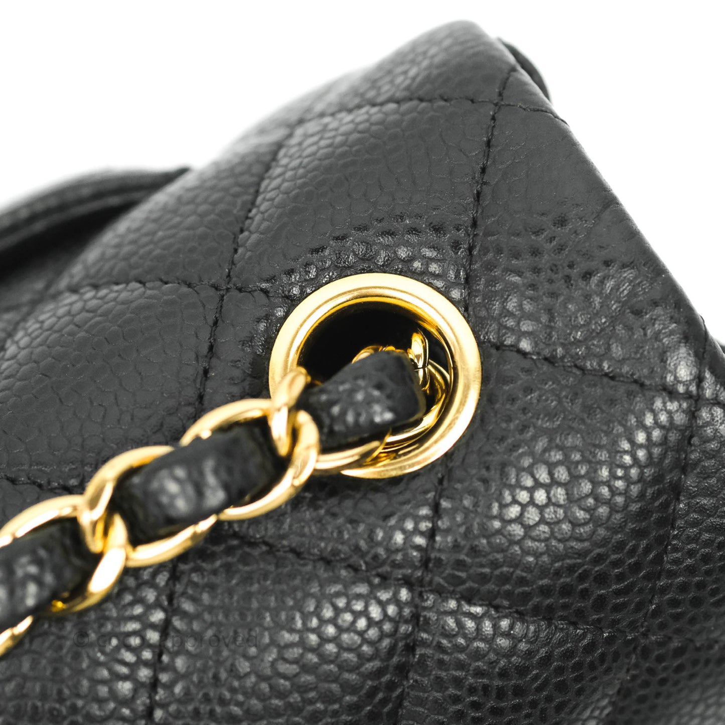 Chanel Quilted Mini Rectangular Flap Black Caviar Gold Hardware 18S