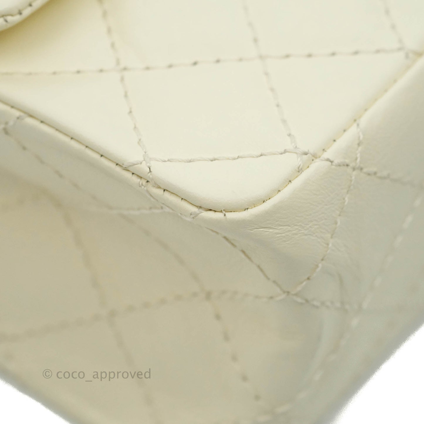 Chanel Mini Reissue 224 White Ivory Aged Calfskin Aged Gold Hardware