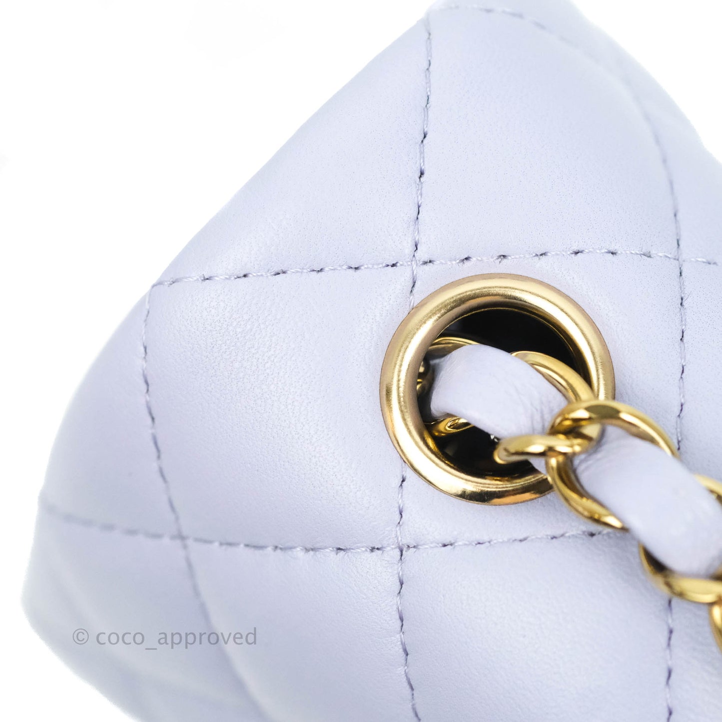 Chanel Quilted Mini Rectangular Lilac Lambskin Gold Hardware 21K