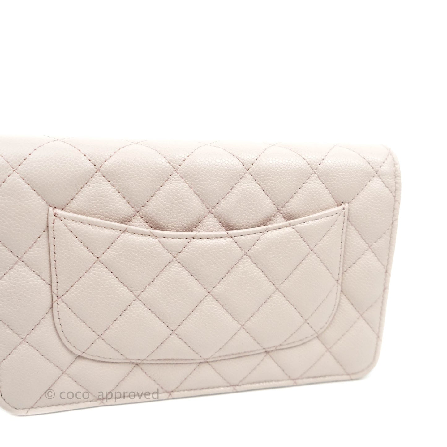 Chanel Quilted WOC Lilac Caviar CC Coco Chain Gold Hardware