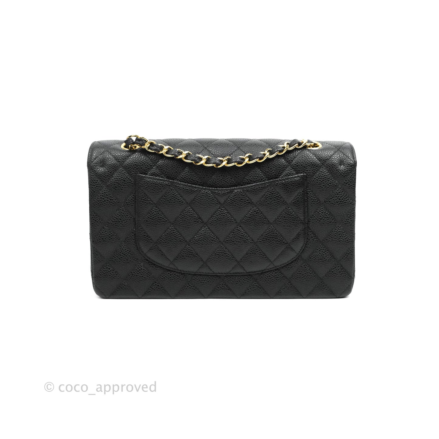 Chanel Classic M/L Medium Double Flap Black Caviar Gold Hardware