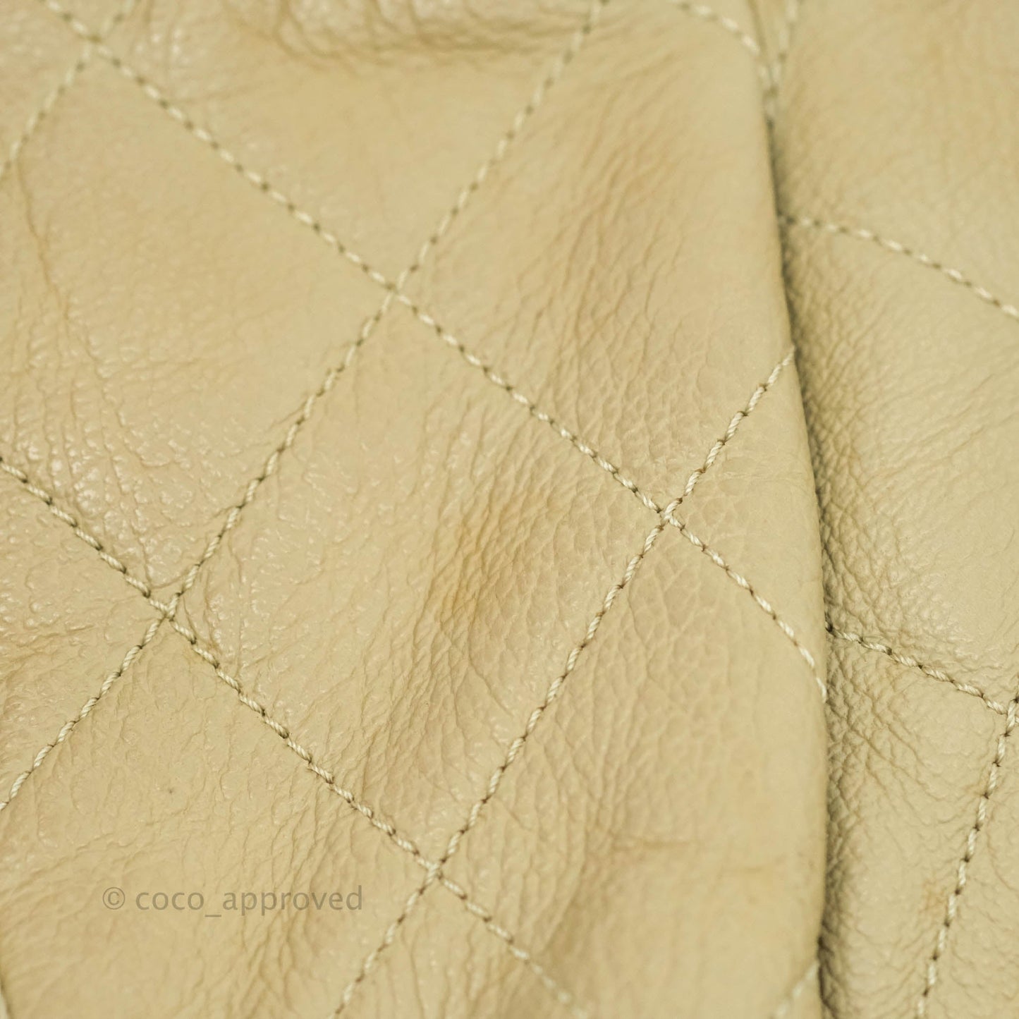 Chanel Yacht Expandable Shoulder Bag Beige Calfskin Tote