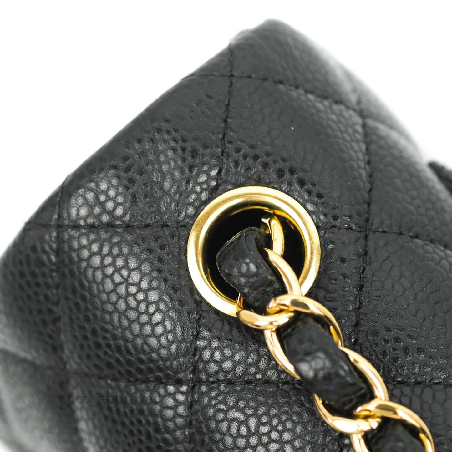 Chanel Quilted Mini Rectangular Flap Black Caviar Gold Hardware 18S
