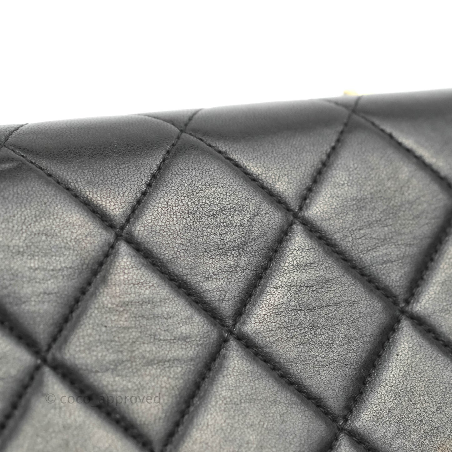 Chanel Vintage Jumbo Single Flap Black Lambskin 24K Gold Hardware