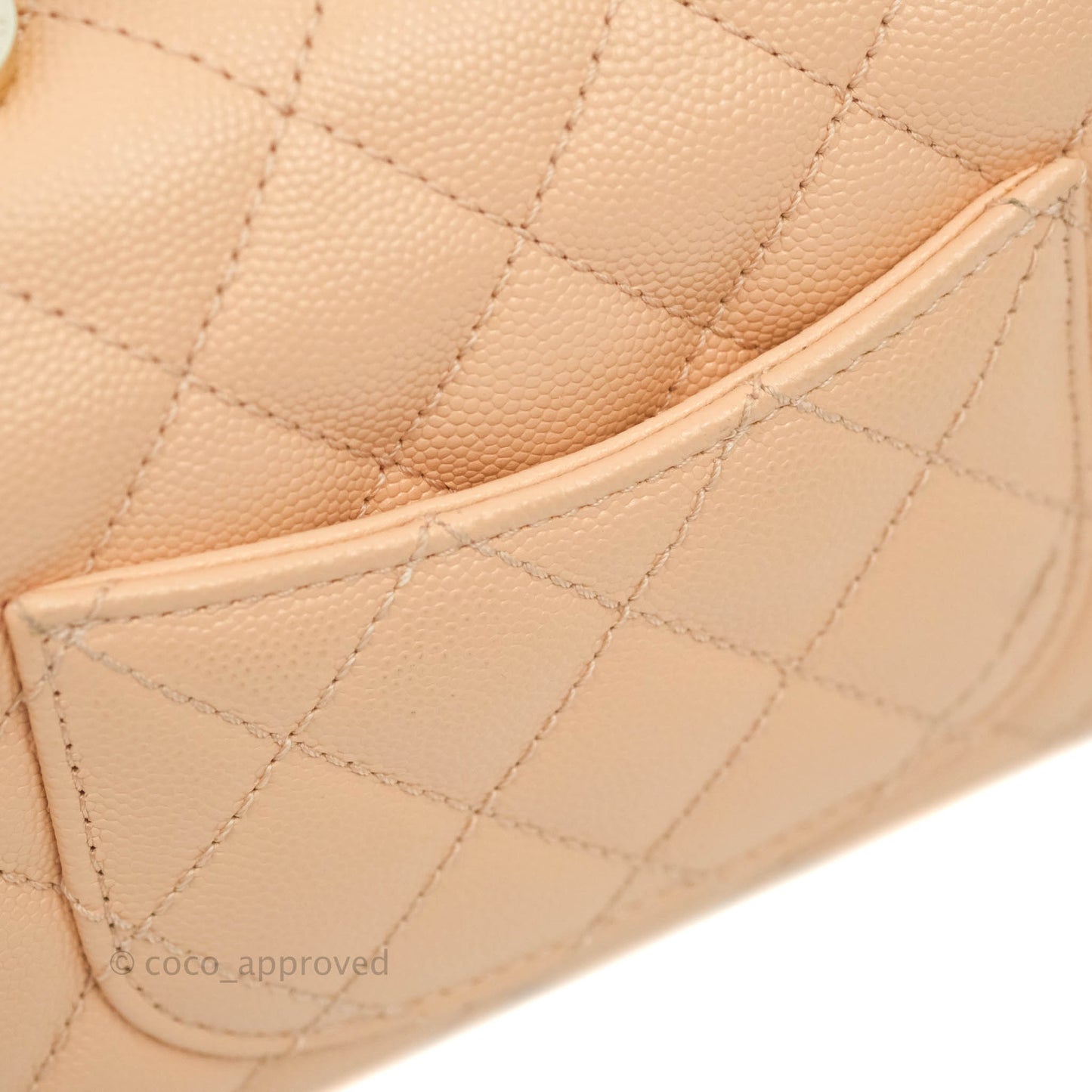 Chanel Extra Mini Coco Handle Quilted Beige Pink Caviar Gold Hardware 21A