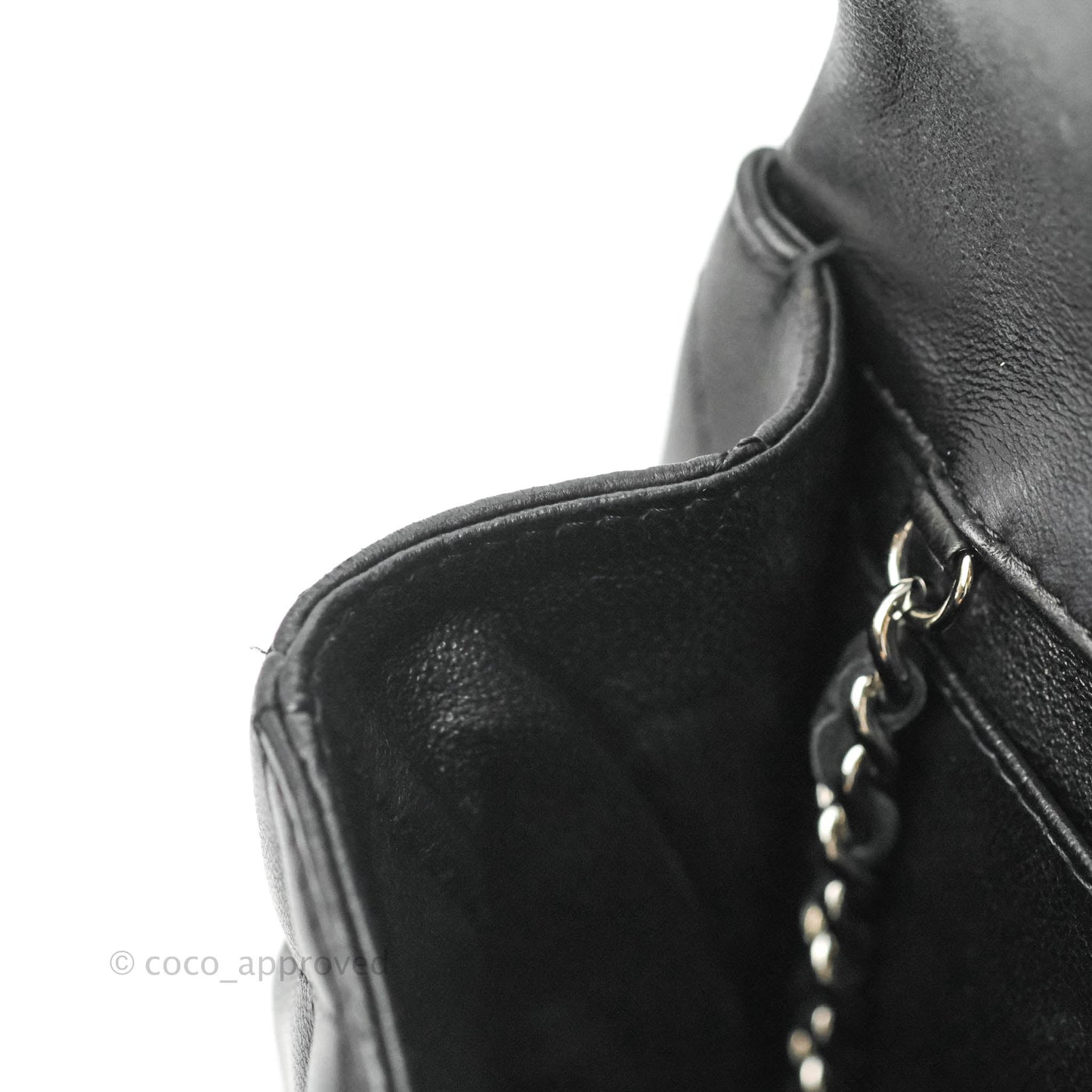 Chanel Quilted Clutch with Chain Black Lambskin Silver Hardware