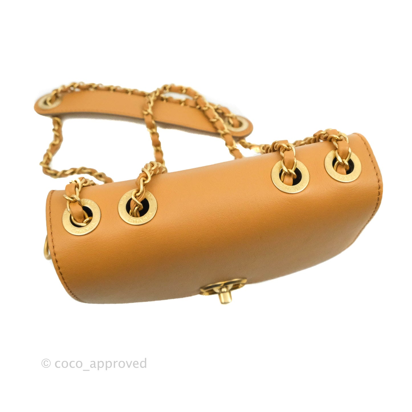Chanel Quilted Flap With Coin Purse Caramel Calfskin Aged Gold Hardware 19K