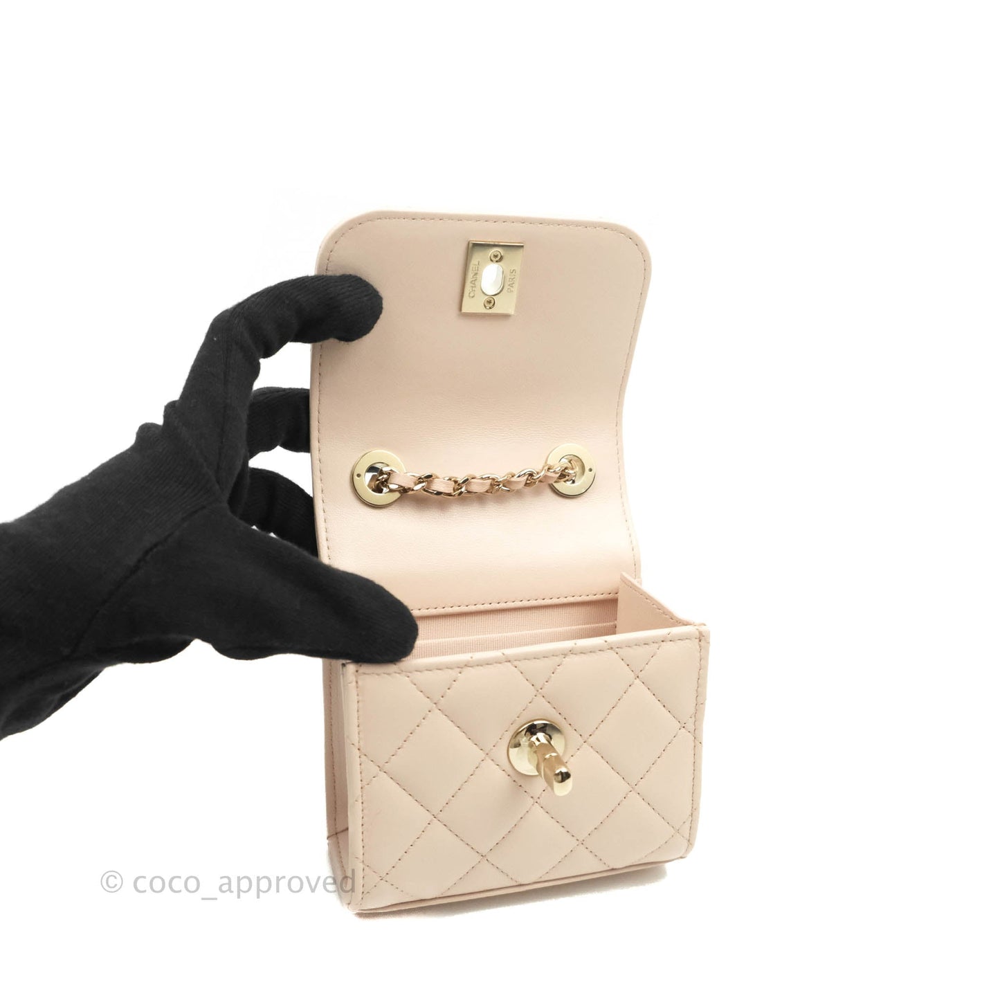Chanel Mini Quilted Trendy CC Clutch With Chain Rose Clair Pink Lambskin Gold Hardware