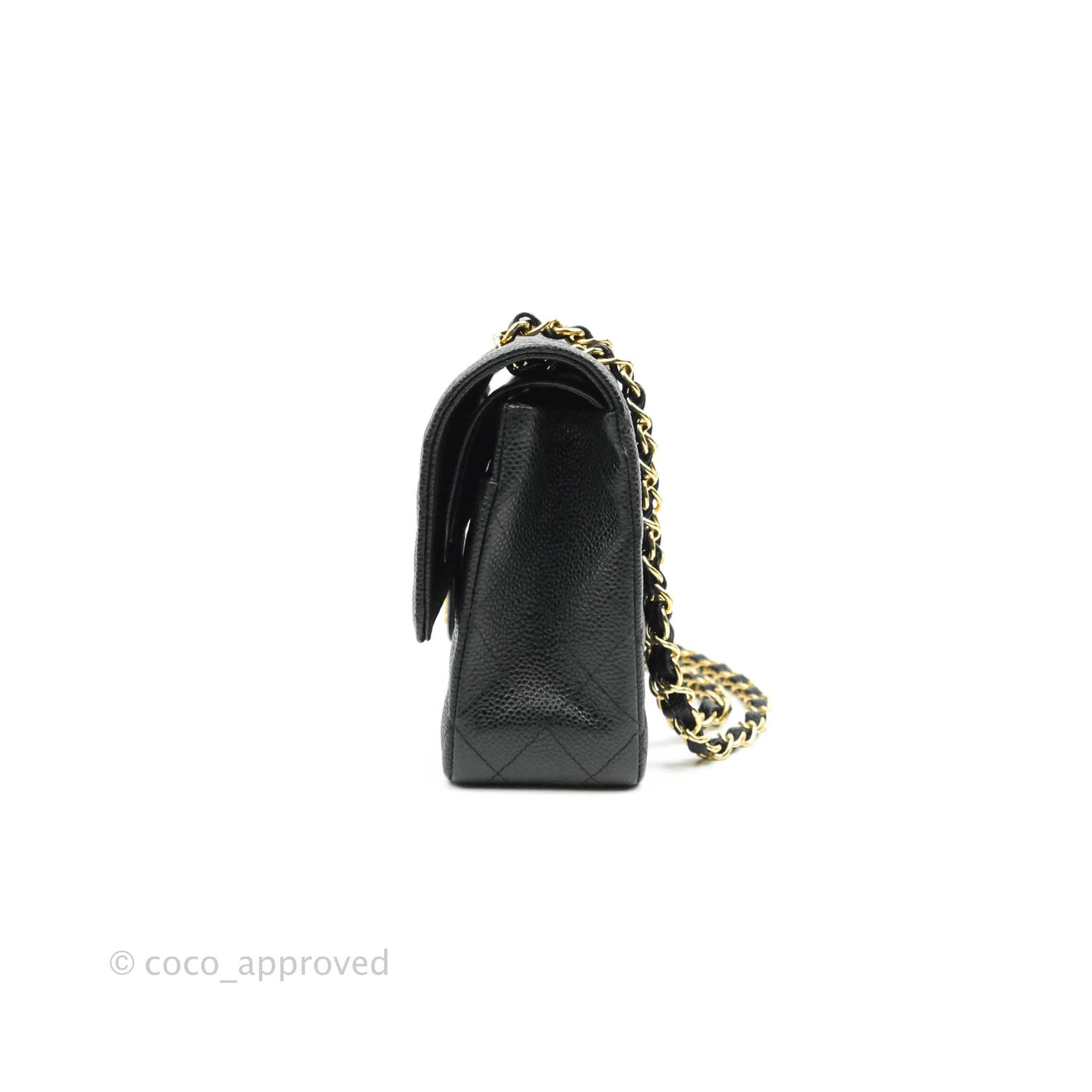 Chanel Classic M/L Medium Double Flap Black Caviar Gold Hardware
