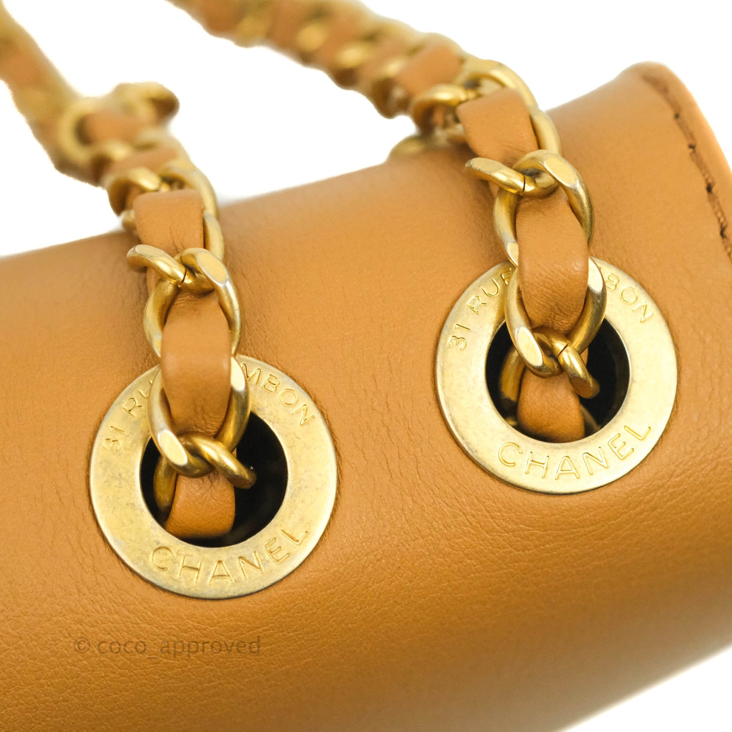 Chanel Quilted Flap With Coin Purse Caramel Calfskin Aged Gold Hardware 19K