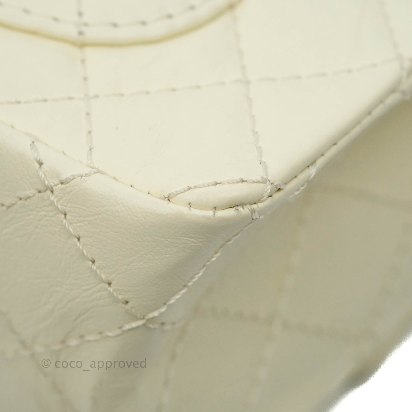 Chanel Mini Reissue 224 White Ivory Aged Calfskin Aged Gold Hardware