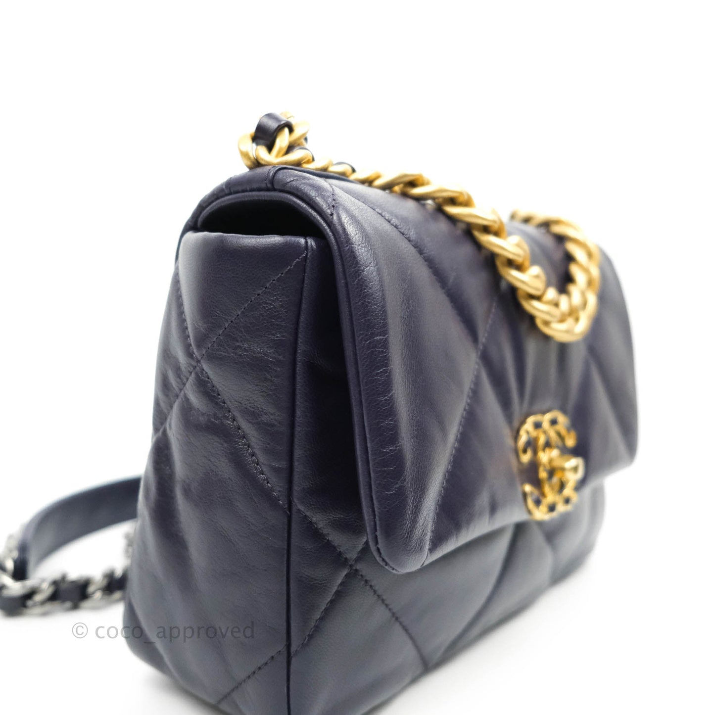 Chanel 19 Small Dark Purple Mixed Hardware