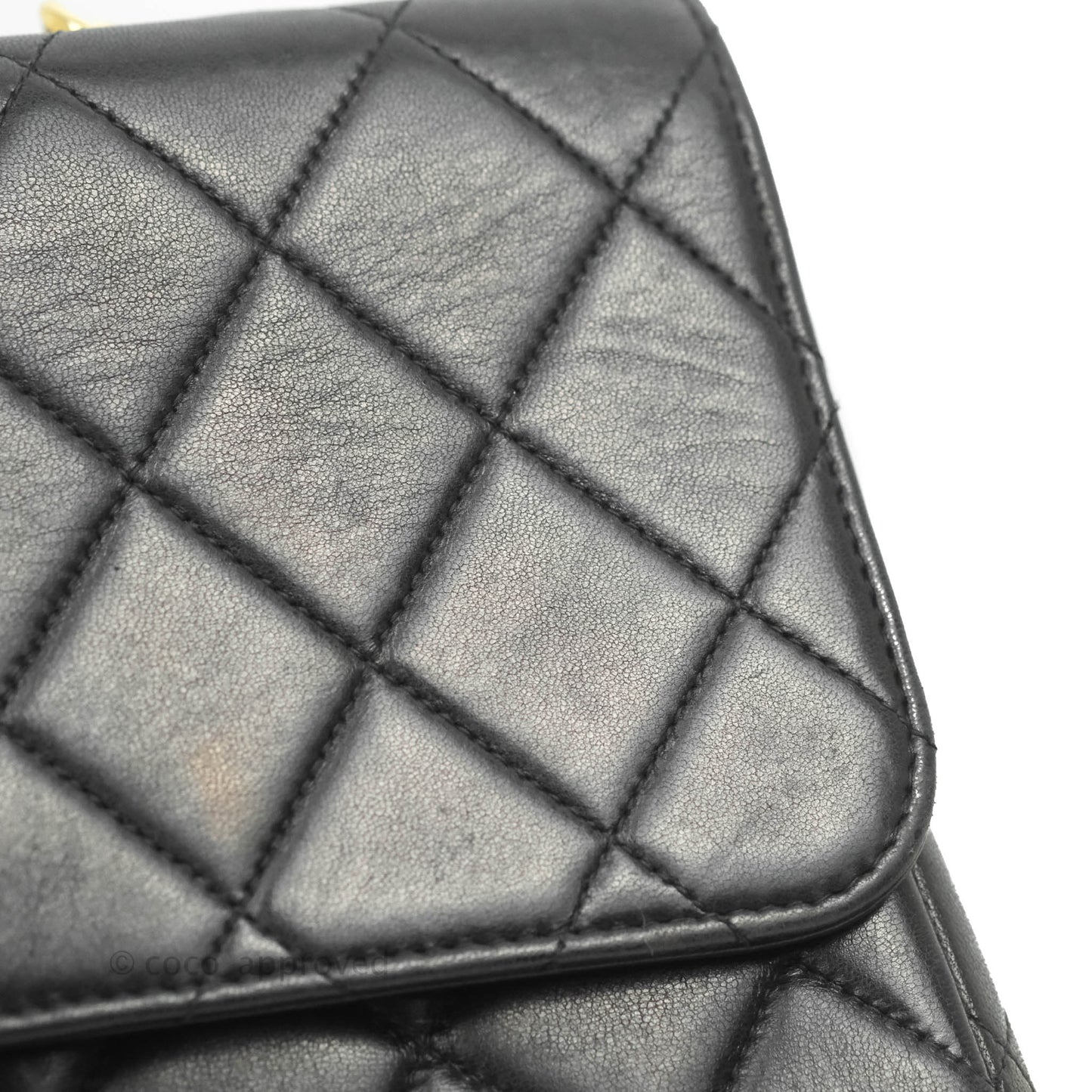 Chanel Vintage Jumbo Single Flap Black Lambskin 24K Gold Hardware