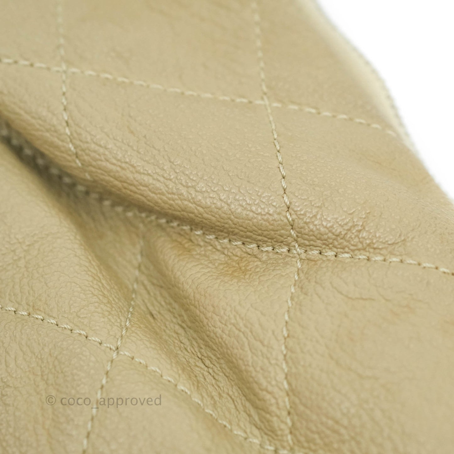 Chanel Yacht Expandable Shoulder Bag Beige Calfskin Tote