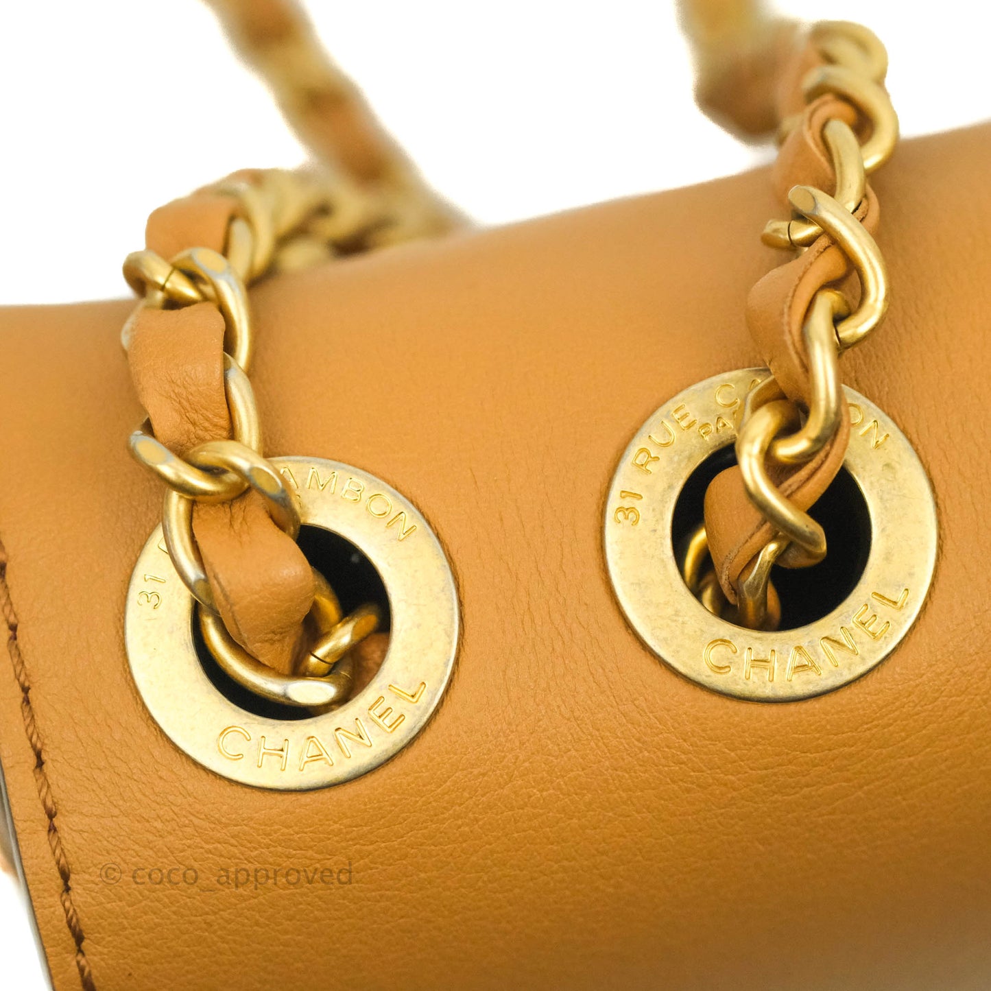 Chanel Quilted Flap With Coin Purse Caramel Calfskin Aged Gold Hardware 19K