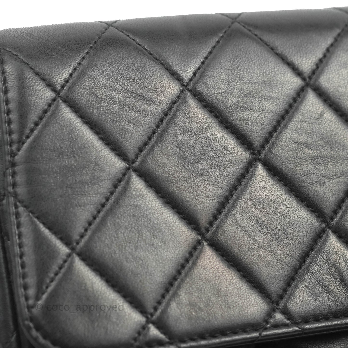 Chanel Vintage Jumbo Single Flap Black Lambskin 24K Gold Hardware