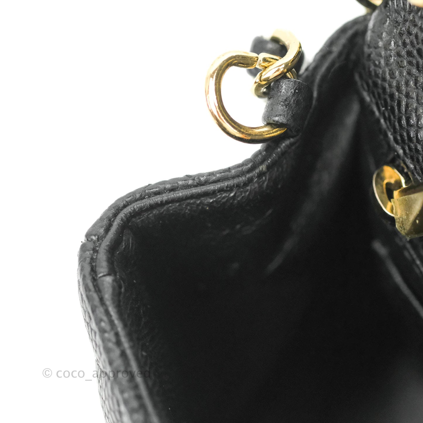 Chanel Quilted Mini Rectangular Flap Black Caviar Gold Hardware 18S
