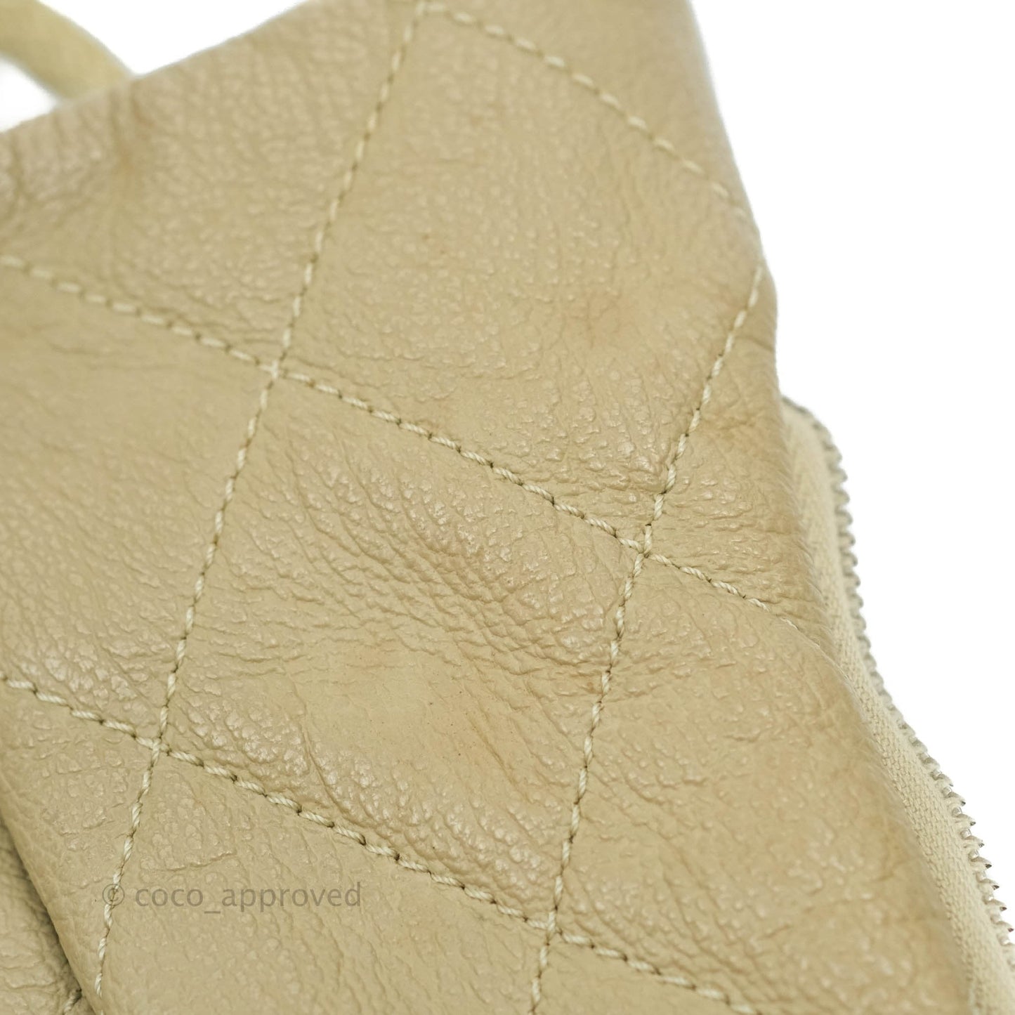 Chanel Yacht Expandable Shoulder Bag Beige Calfskin Tote