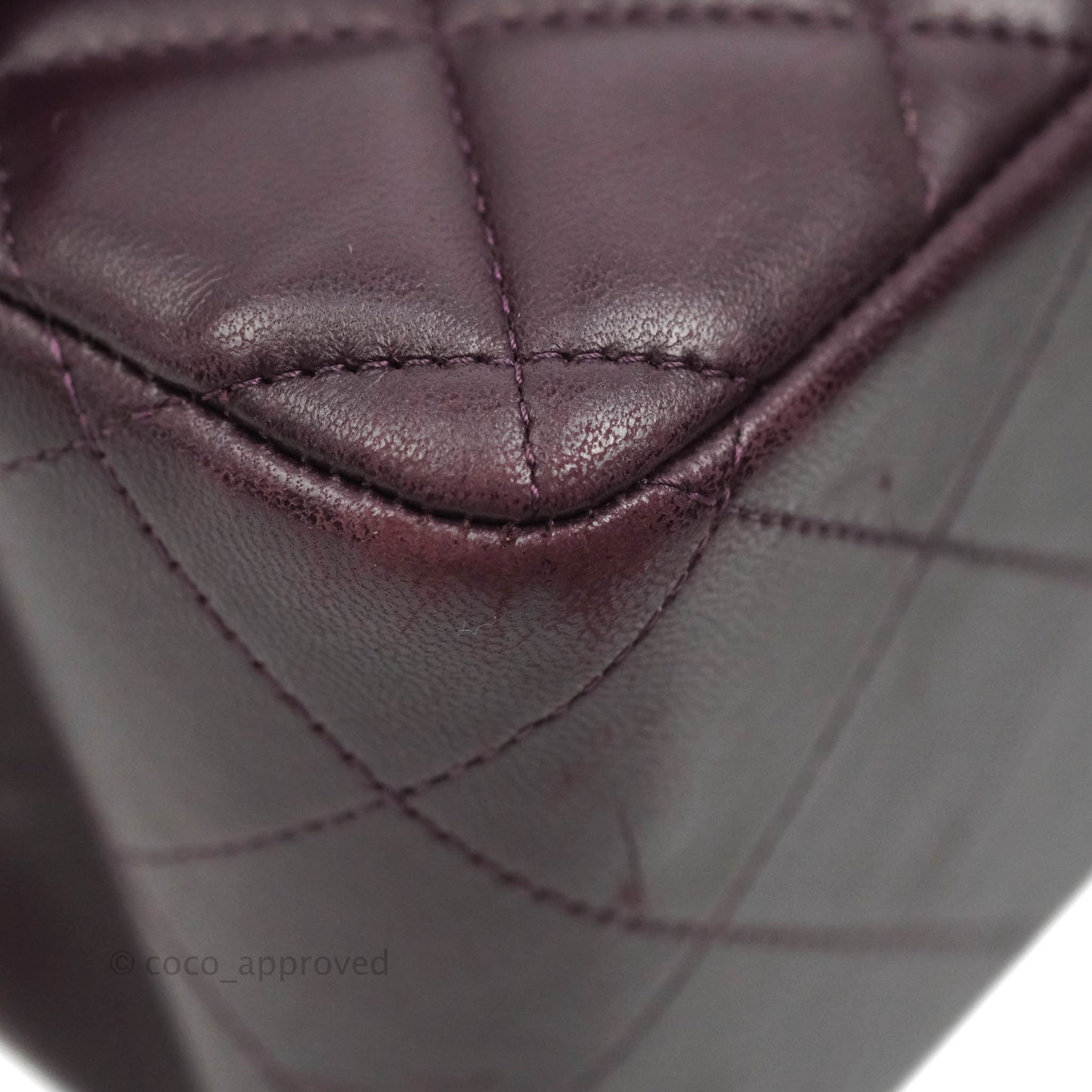 Chanel Quilted Jumbo Double Flap Plum Lambskin Gun Metal