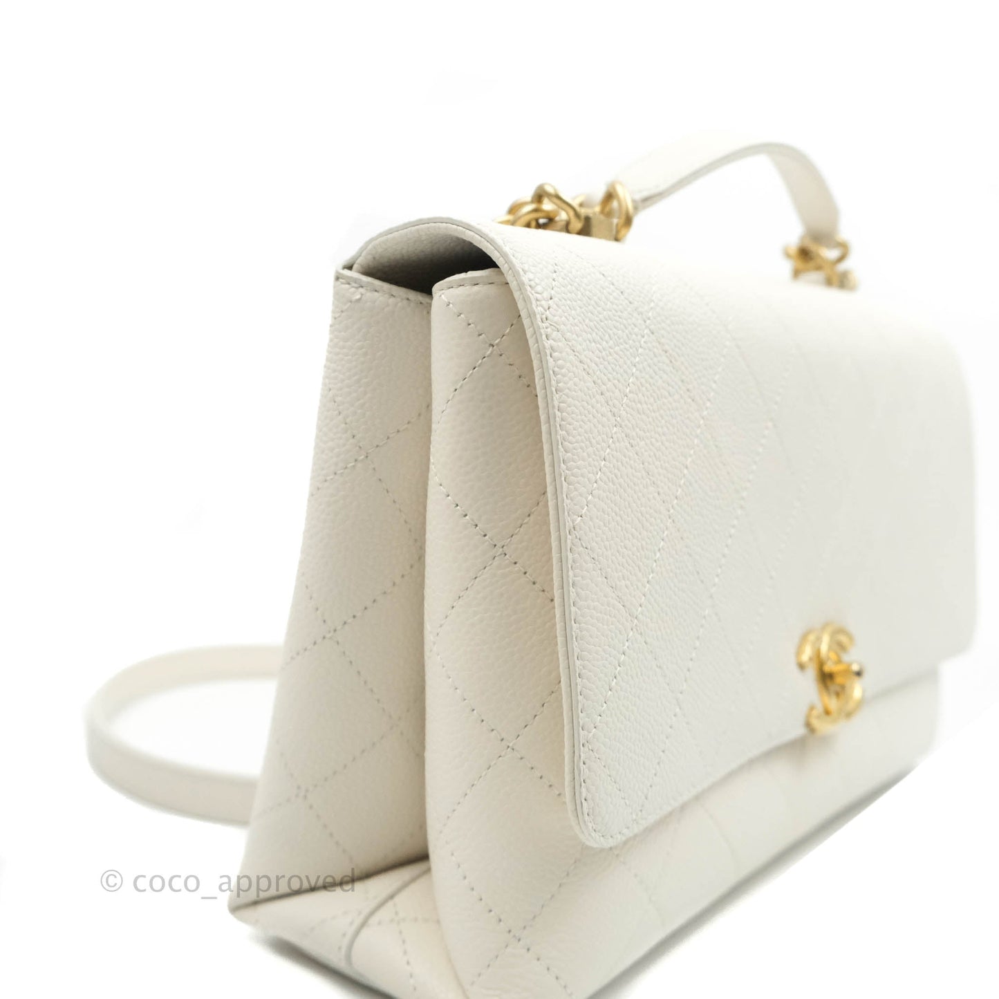 Chanel Medium Chic Affinity Grained Calfskin White Gold Hardware