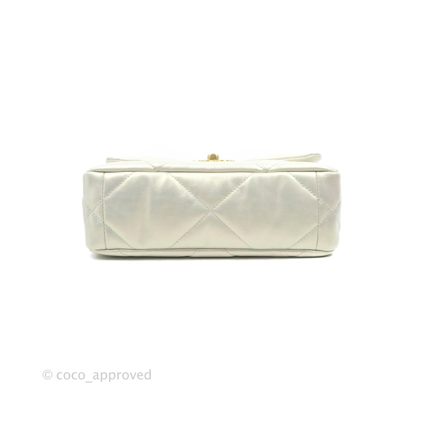 Chanel 19 Small Iridescent White Mixed Hardware