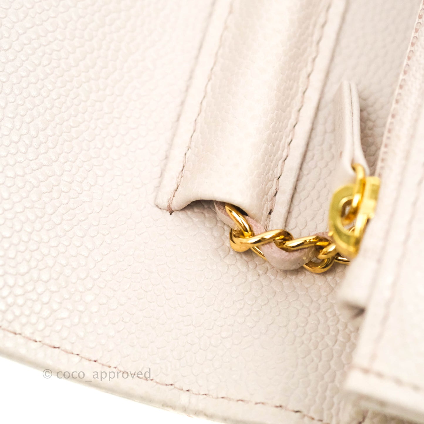 Chanel Quilted WOC Lilac Caviar CC Coco Chain Gold Hardware