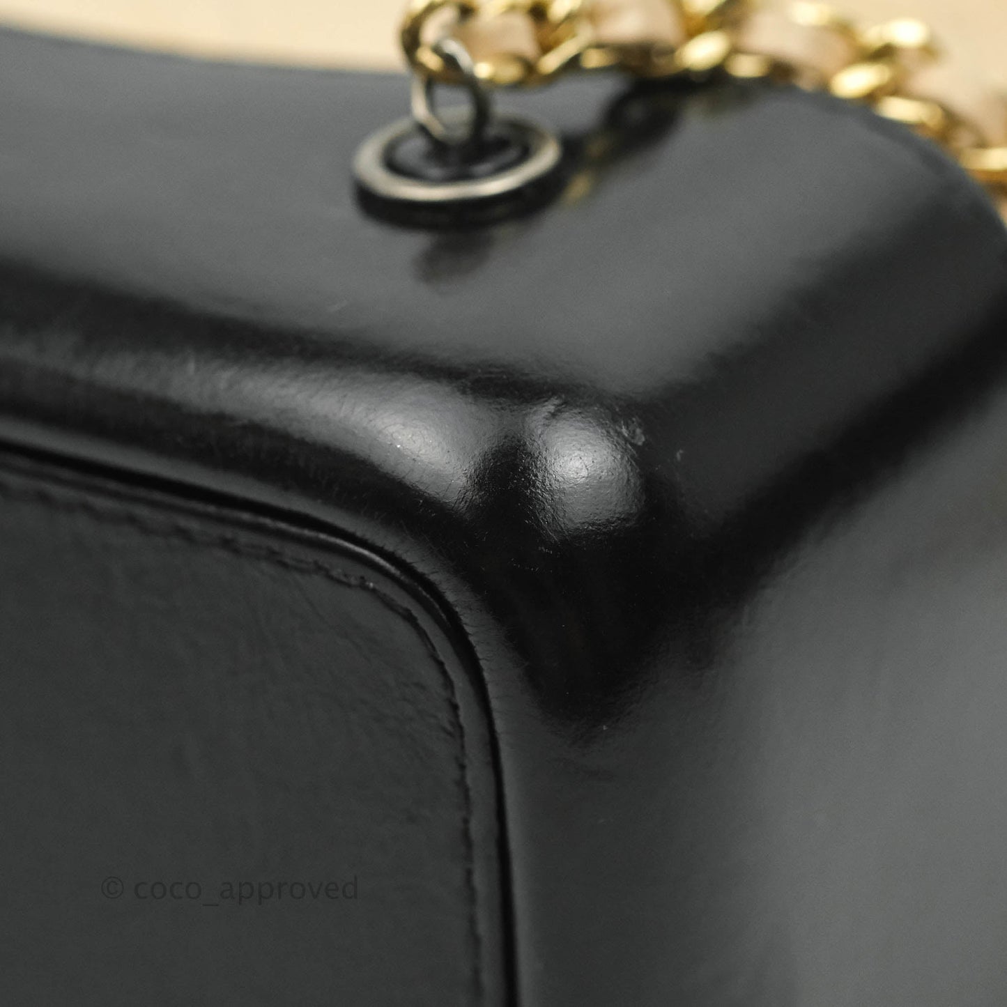 Chanel Small Gabrielle Backpack Beige Black Aged Calfskin