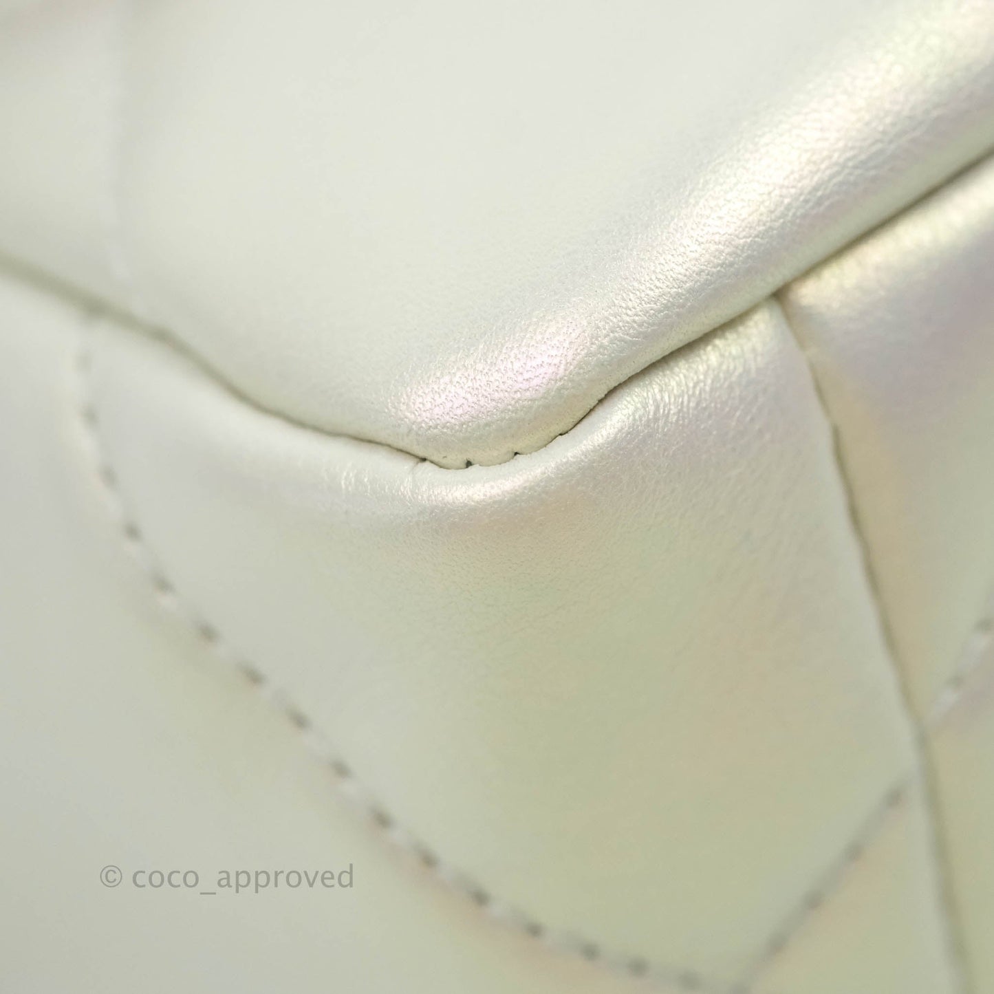 Chanel 19 Small Iridescent White Mixed Hardware