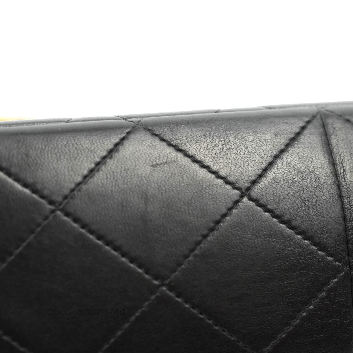 Chanel Vintage Jumbo Single Flap Black Lambskin 24K Gold Hardware